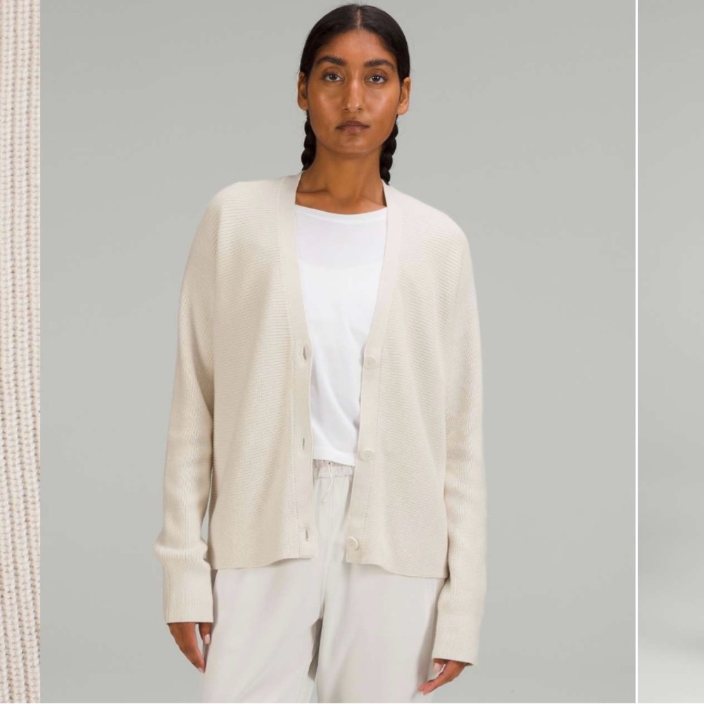 Lululemon Merino Wool-Blend Cardigan in White Opal
